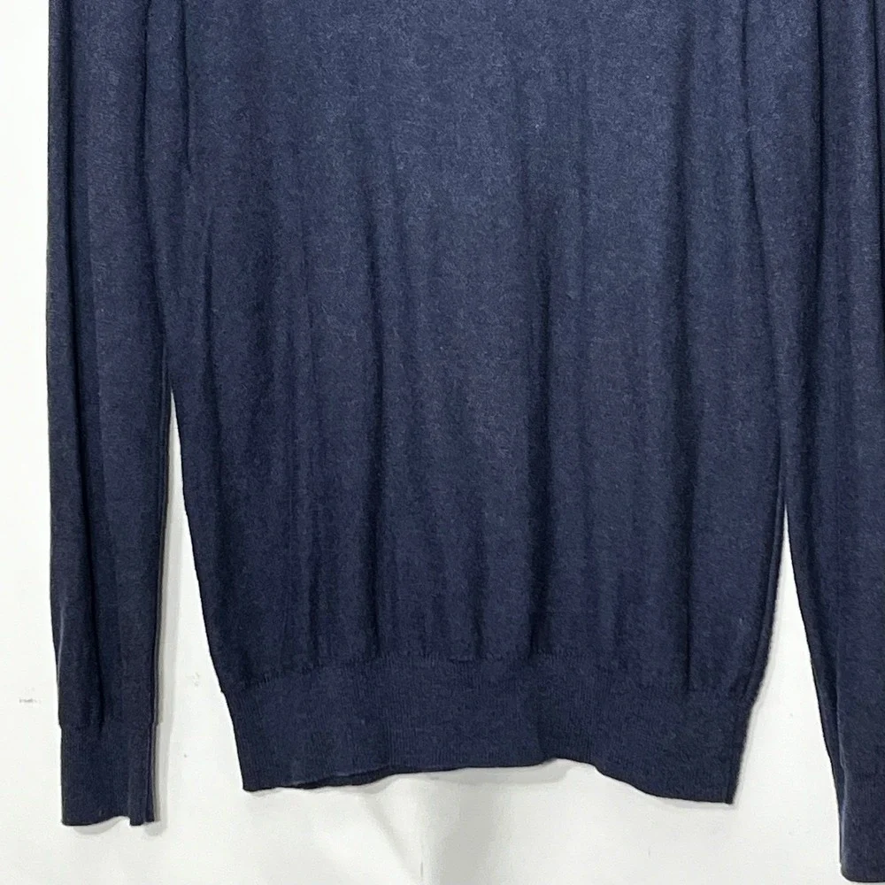 Calvin Klein Jeans Womens‎ Navy Blue V-Neck Ribbed Shoulder Knit Sweater Size S